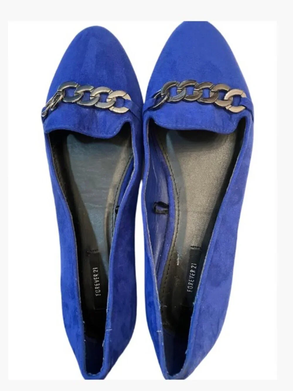 Forever 21 Ballerina Flats Cobalt Suede Size 8 NWOT